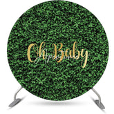 Aperturee - Oh Baby Spring Greenery Round Gender Reveal Backdrop